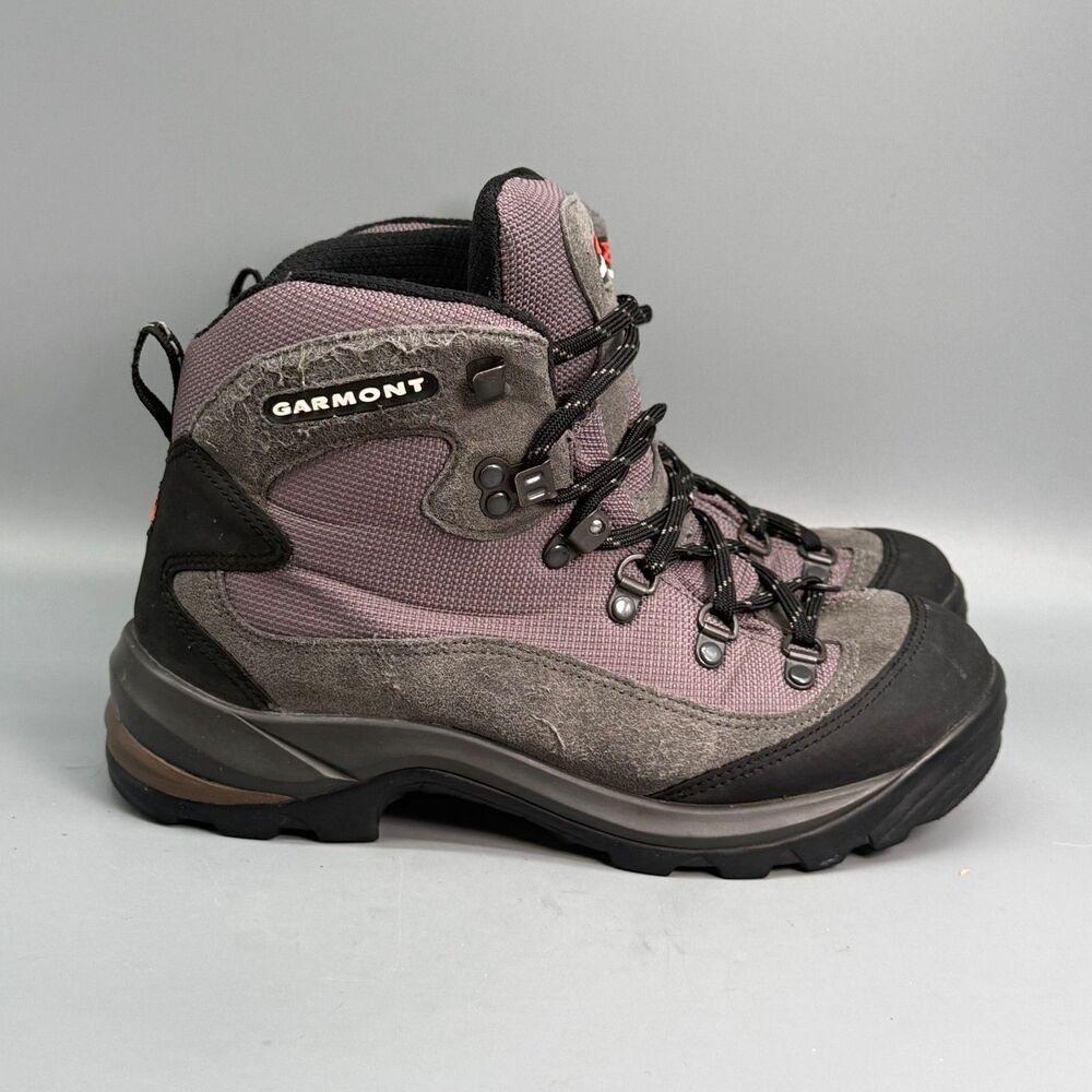 Garmont Women’s 6.5 Gray Black Lace Up Trekking Cap Toe Waterproof Hiking Boots